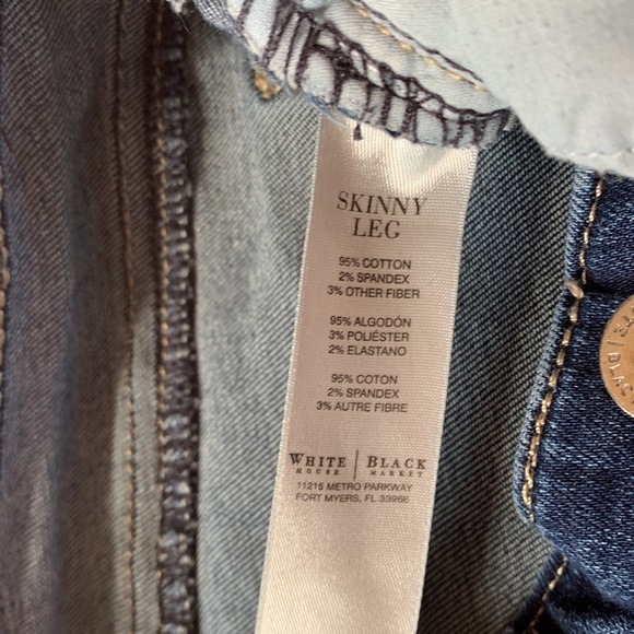 White House Black Market Skinny Leg Jeans Size 0 Reg Length - Picture 3 of 6